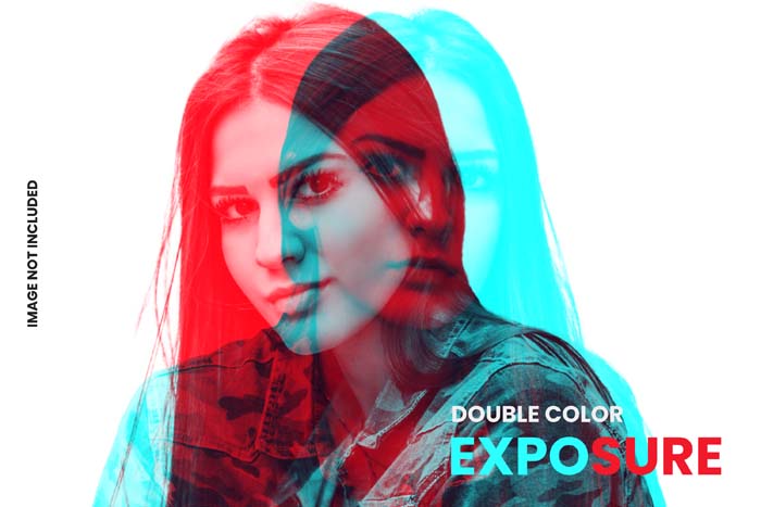 Double Color Exposure Photo Effect PSD Template Double Color Exposure Photo Effect PSD Template