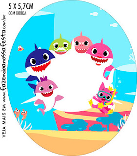 Baby Shark: Free Printable Candy Buffet Labels. 
