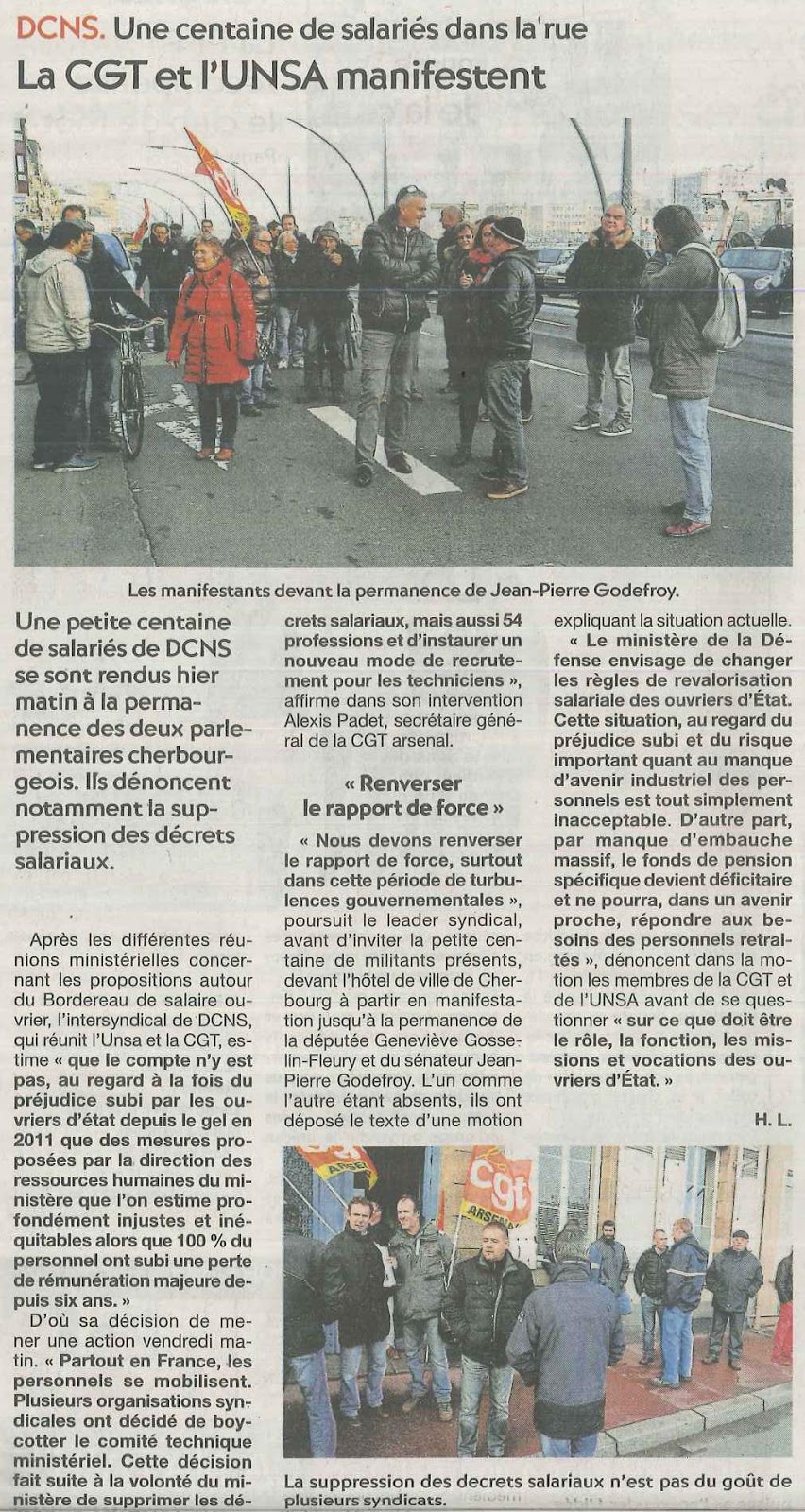 UL CGT Cherbourg DCNS Cherbourg (Presse de la Manche)