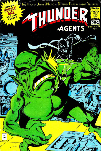 Thunder Agents v1 #14 tower silver age 1960s comic book cover art by Gil Kane Thunder Agents v1 #14 tower silver age 1960s comic book cover art by Gil Kane