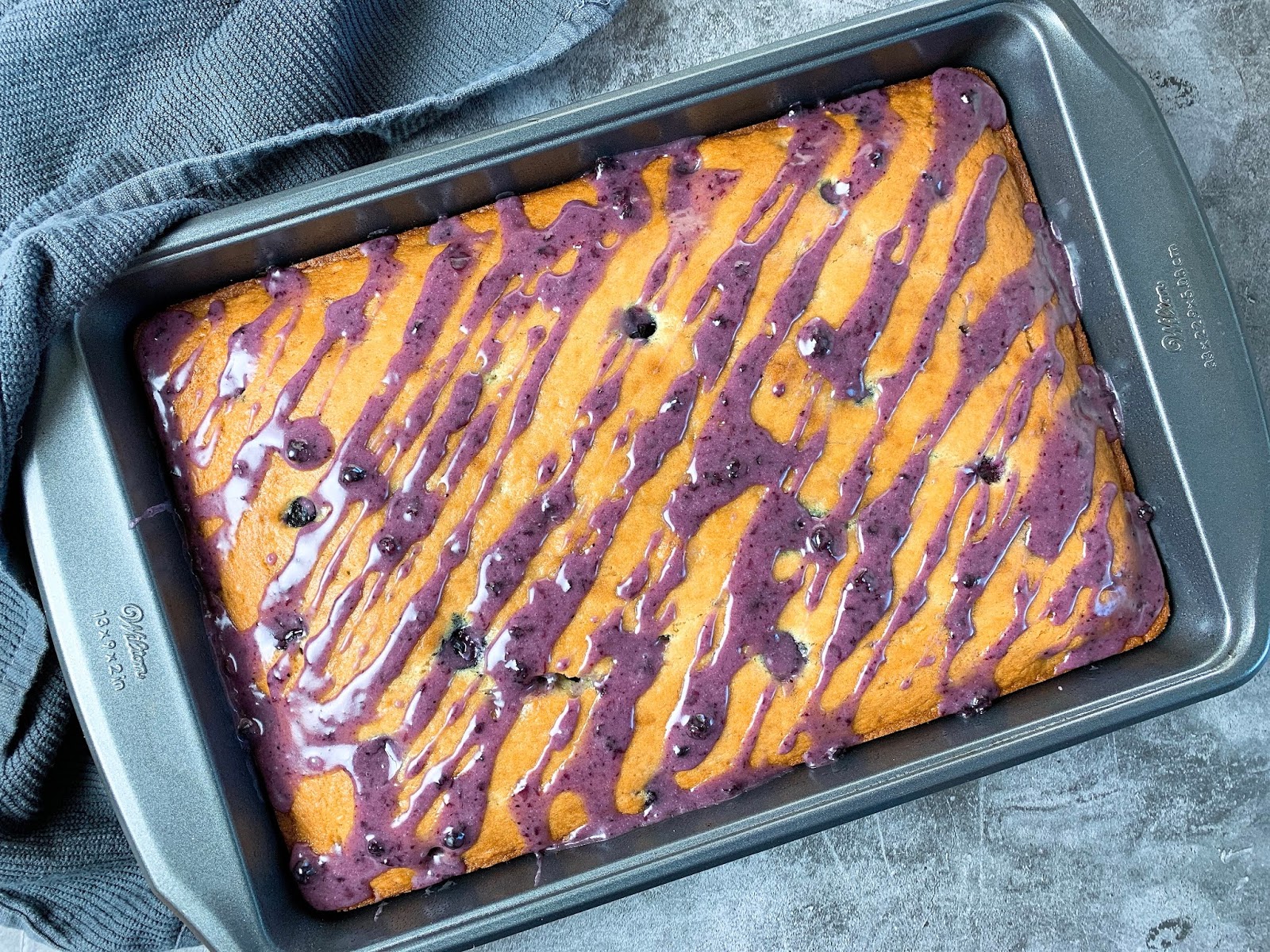 BananaBlueberry Snack Cake with Blueberry Glaze