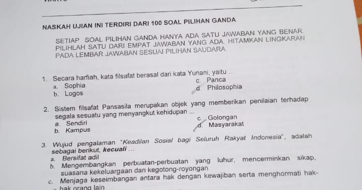 Kumpulan Tugas Latihan Soal Uu Pendidikan Pancasila Psikologi Universitas Gunadarma