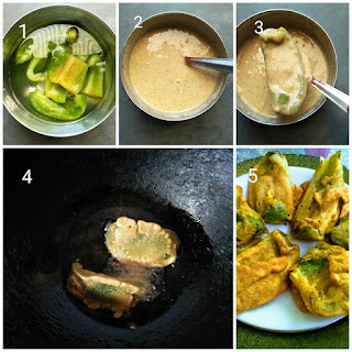 Capsicum or bell pepper fritters Capsicum fritters are very tasty and very easy to prepare. Pieces of capsicum are dipped into a spicy chickpea batter and then fried till golden brown or till crisp.