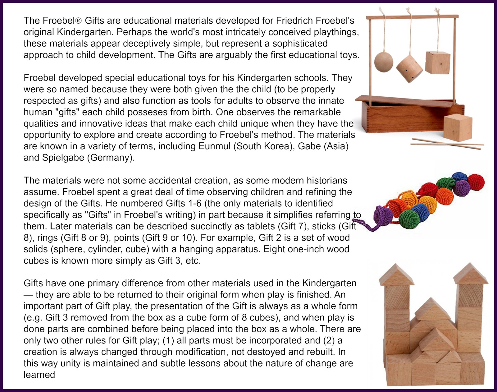 Froebel Gifts - The Original Spielgabe 