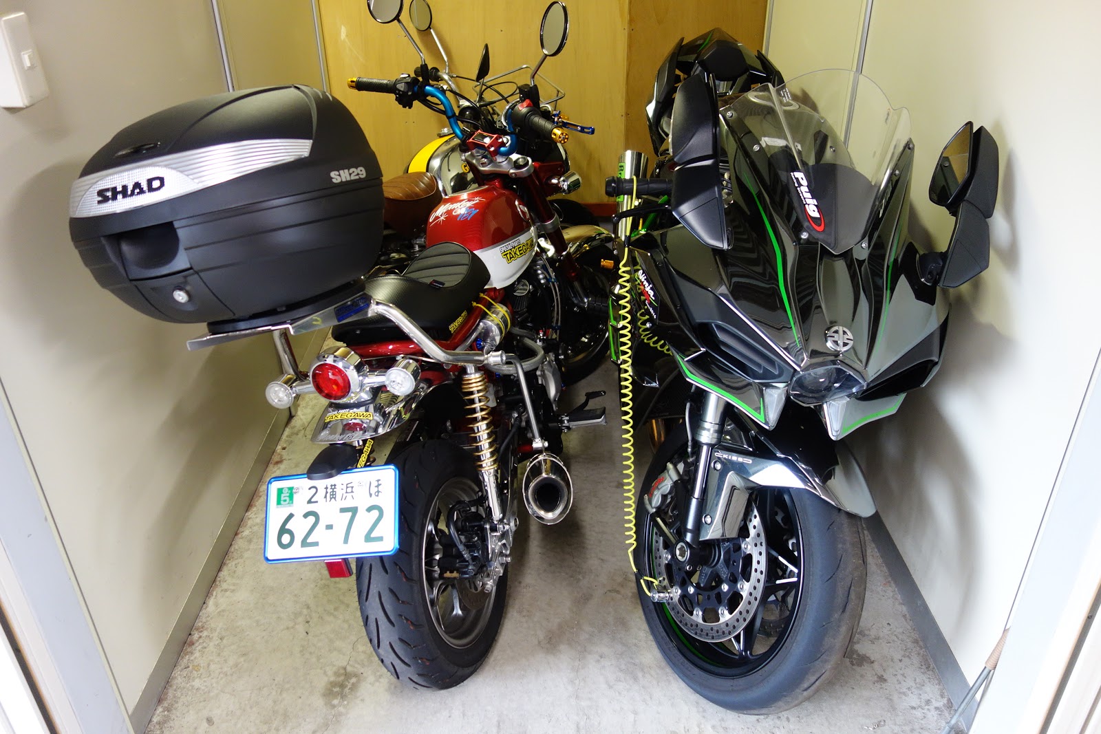 Blueskyfuji モンキー125 武川新製品 スーパーマルチdnメーター キタコエアロバイザー 装着 取付