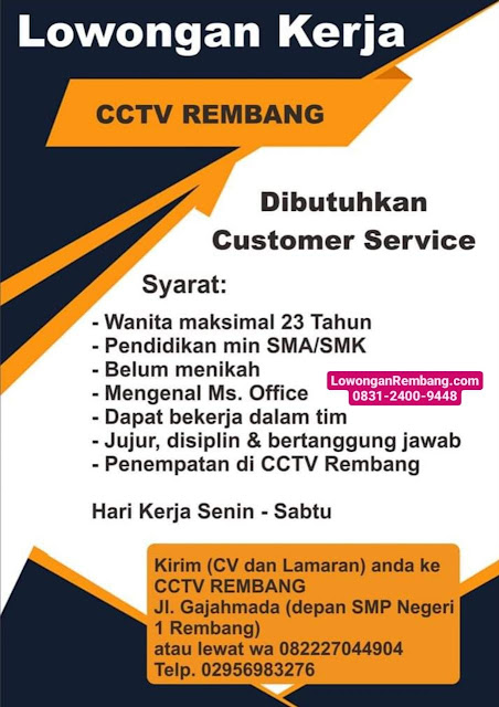 Lowongan Kerja Customer Service CCTV Rembang