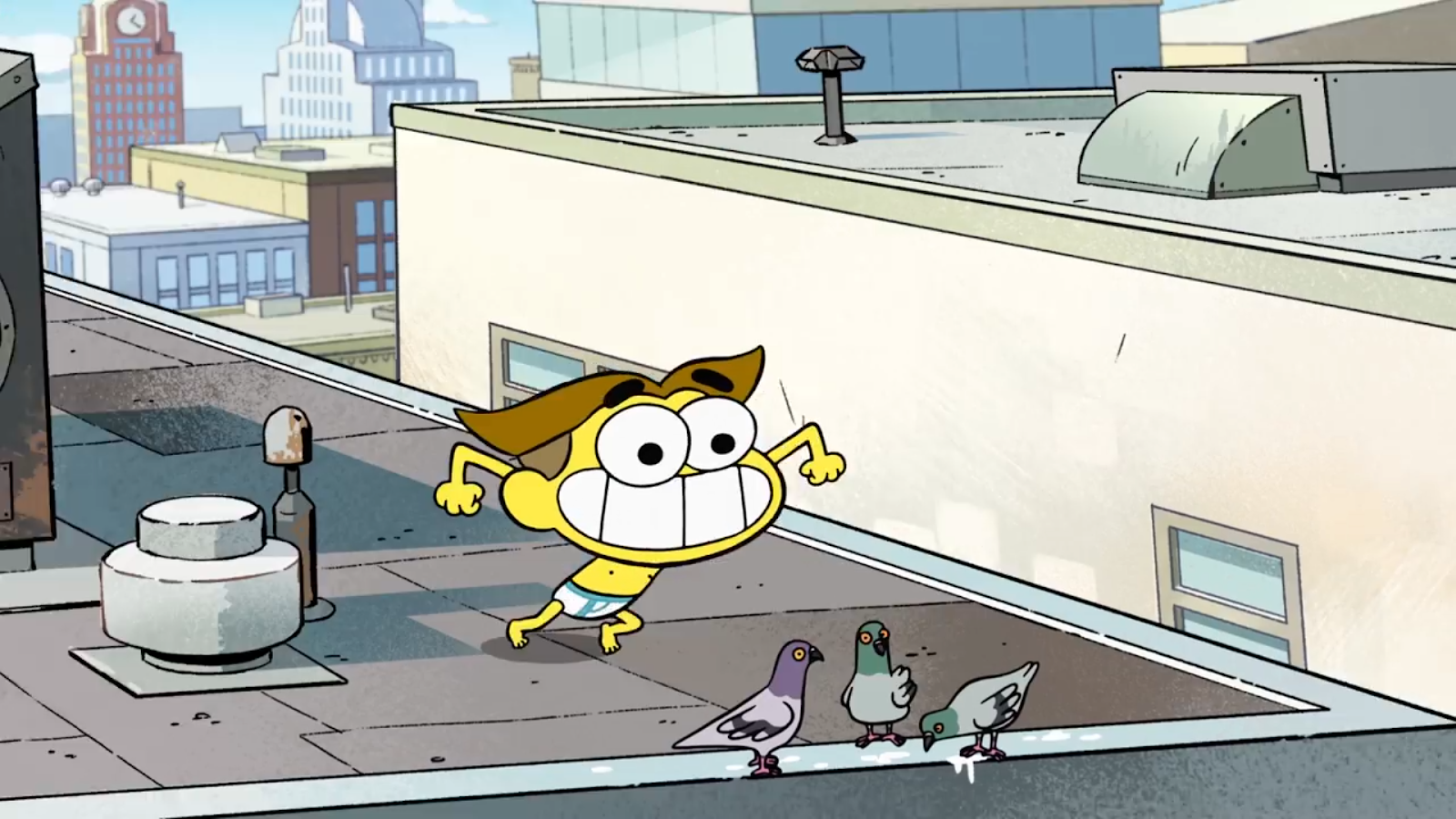 Shirtless Drawn Cartoon Boys Cricket Green in Briefs