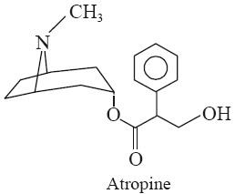 . Atropine  Synonyms Tropine tropate; dl-Hyoscyamine; dl-Tropyl Tropate; Tropic acid ester with Tropine