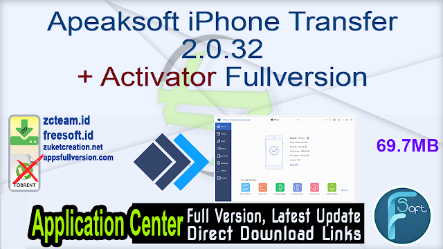Apeaksoft iPhone Transfer 2.0.32 + Activator Fullversion