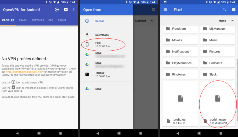 Openvpn программа. виджет openvpn. как настроить openvpn connect на android. Profile import. Profile import.