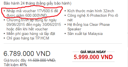 Khuyến mãi khi mua TiVi LED Sony 32inch HD - Model Bravia KDL-32R300B (Đen) tặng voucher giảm giá 600.000