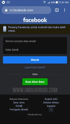 Tampilan Mode Gelap Chrome Android