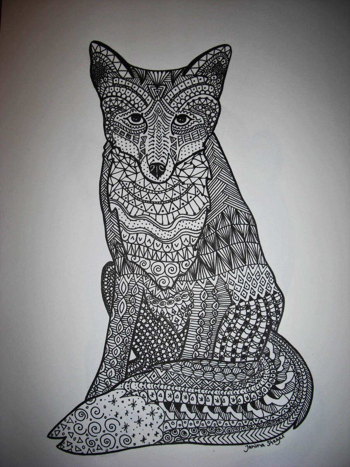 Herrmine's Art Blog: Zentangle Fox