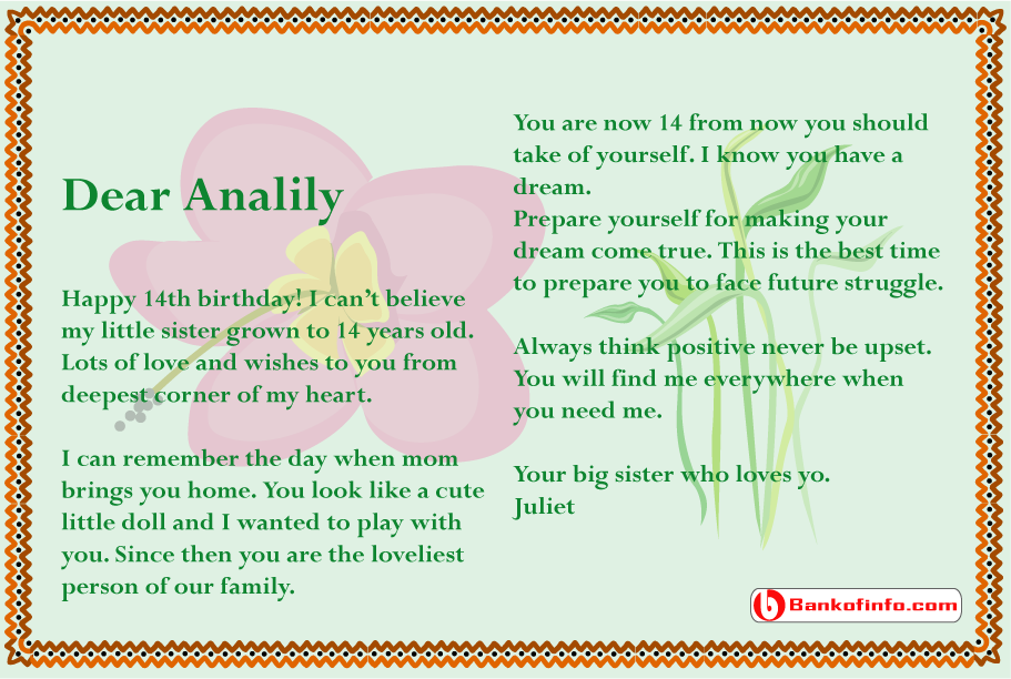 Birthday Letter Sister Birthday Letter