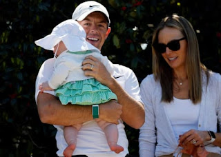 Rory Mcilroy With His Wife Erica Stoll And Daughter Poppy At The Masters