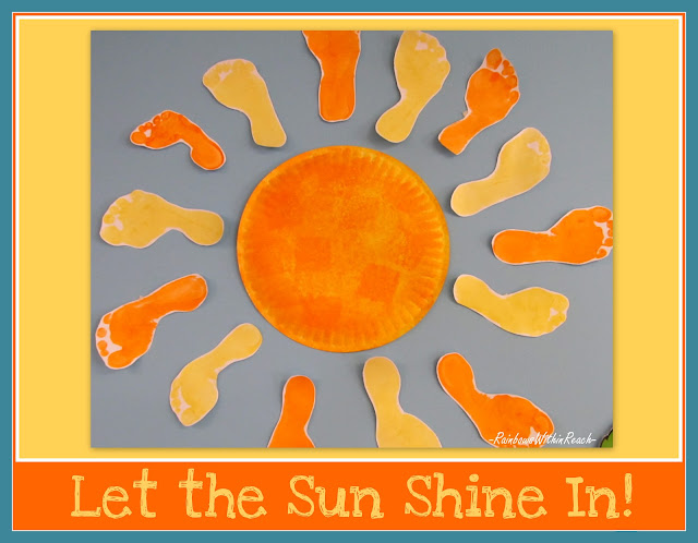 Sunshine Painting Created with Paper Plate and Footprints