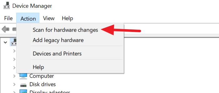 Scannen nach Hardwareänderungen