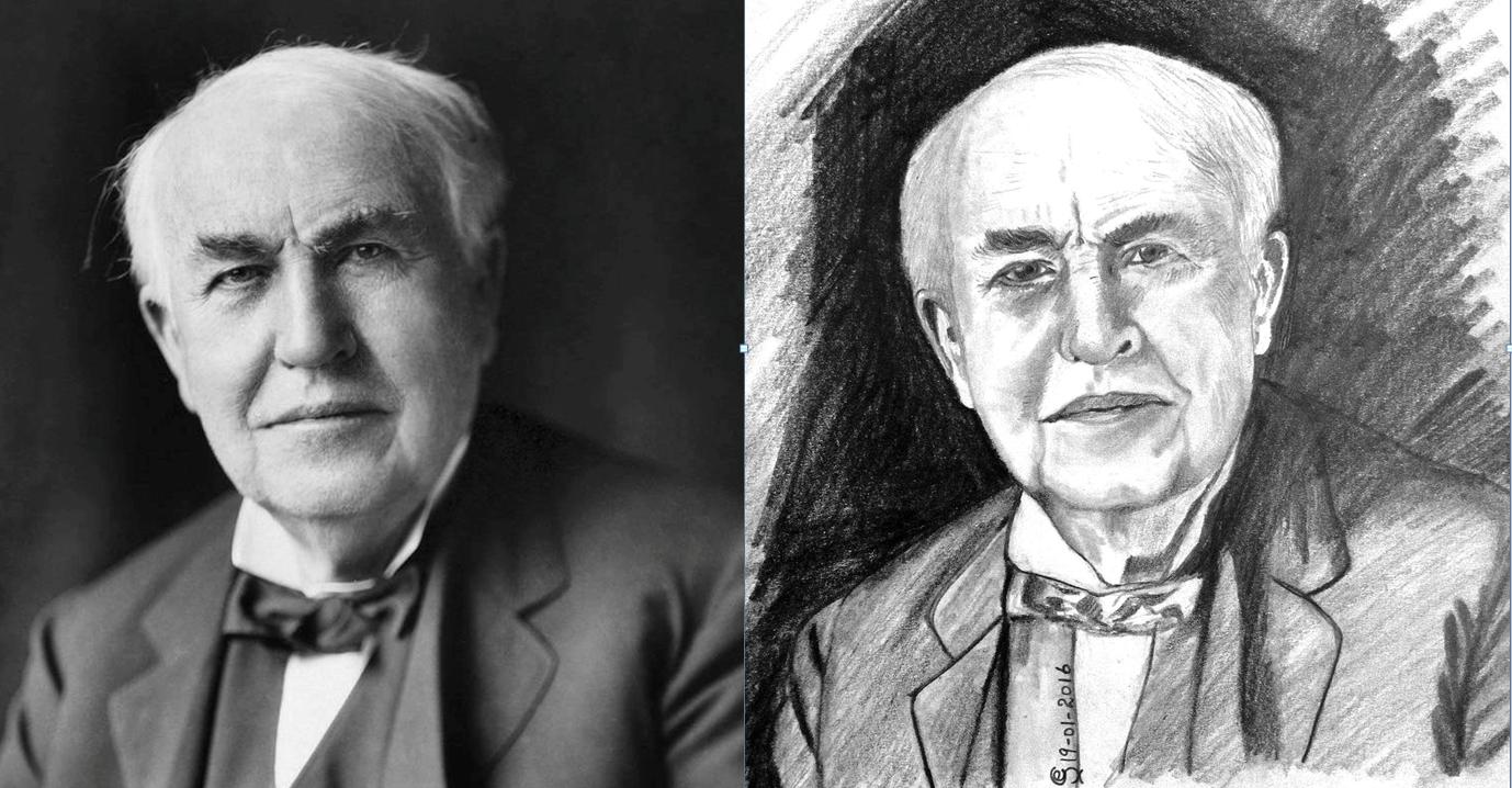 Thomas edison drawing hires stock photography and images  Alamy