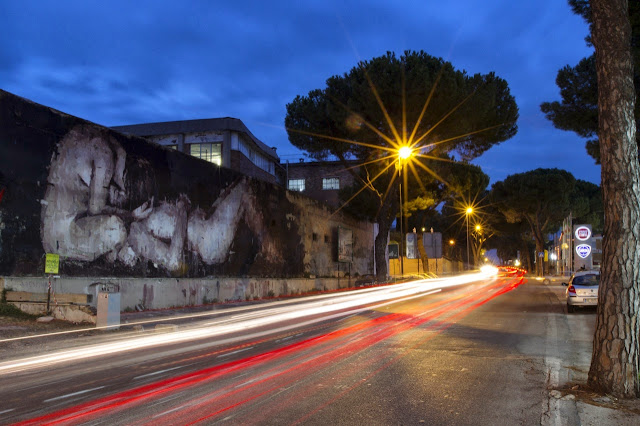 "Piedad" New Street Art Piece By Borondo On the streets of Rome, Italy. 7
