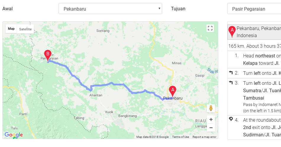 Menampilkan Maps Di Html Cara Menampilkan Deskripsi Arah Pada Rute Dengan Google Maps - Javasc  Developer
