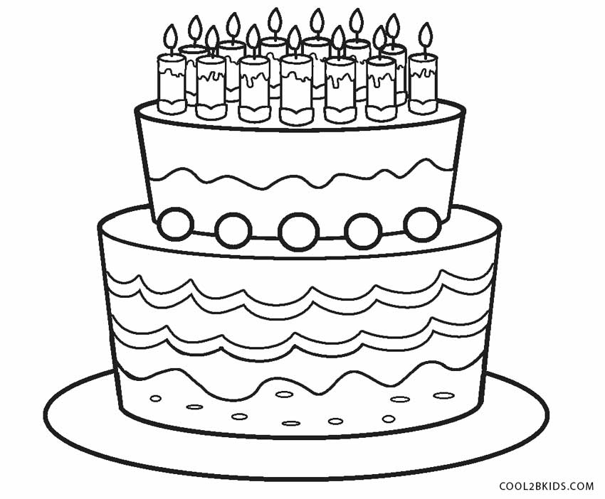 Birthday Cake Coloring Page ~ Coloring Pages