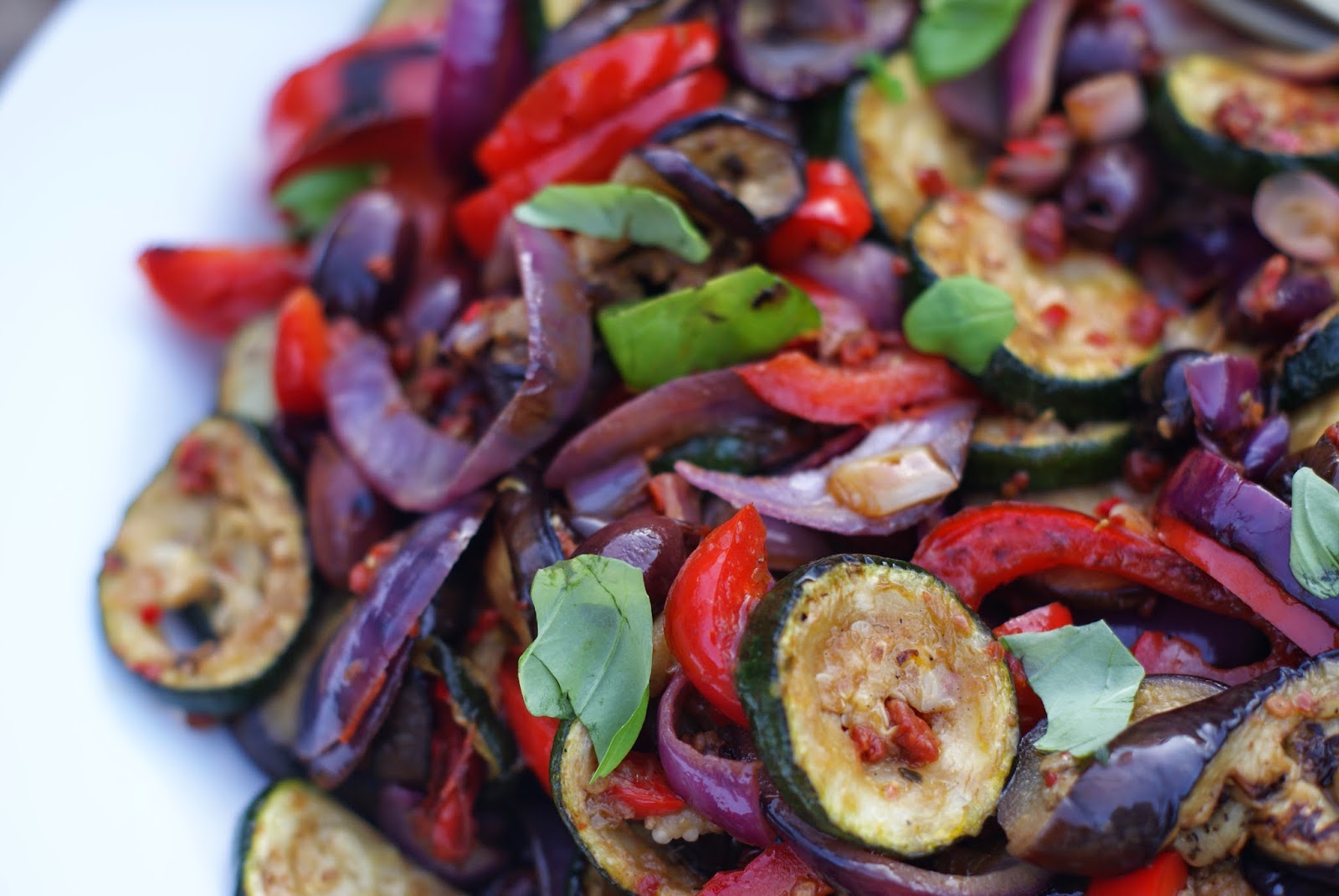kiwiheartsbaking Chargrilled Courgettes, Aubegine and Pepper Salad