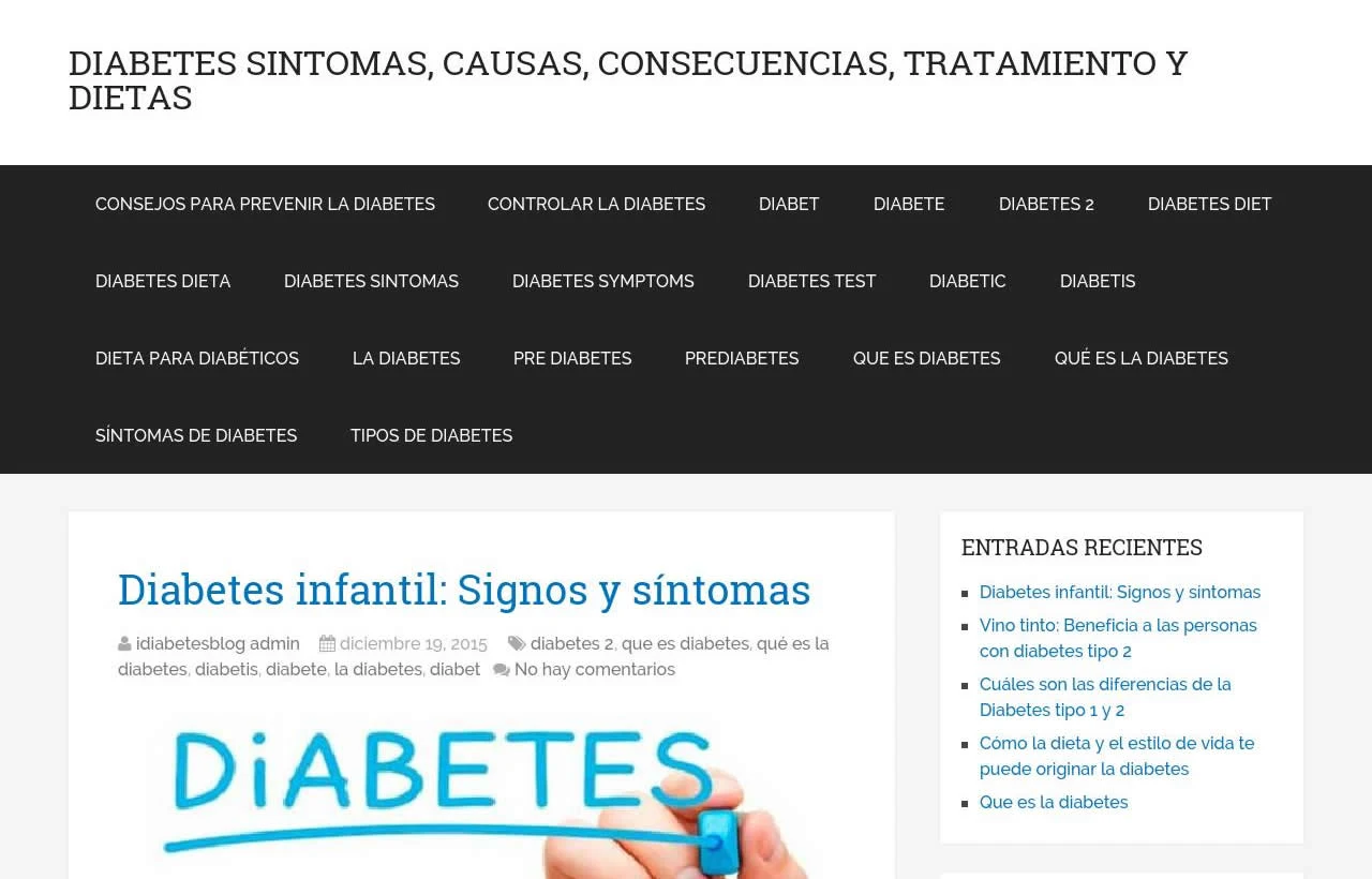 Diabetes sintomas, causas, consecuencias, tratamiento y dietas