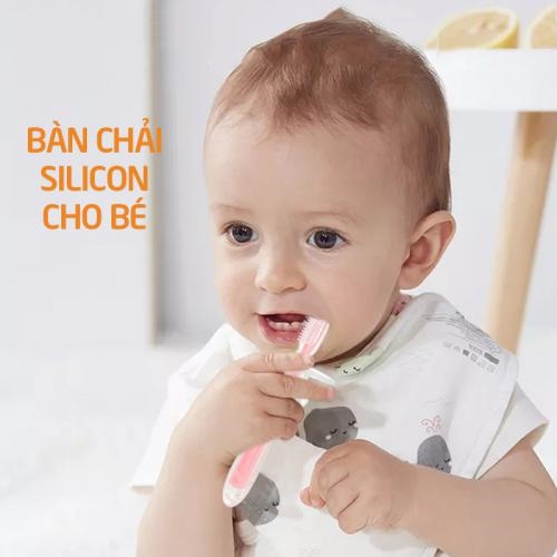 Set 2 Bàn chải đánh răng cho bé Silicon Babuu