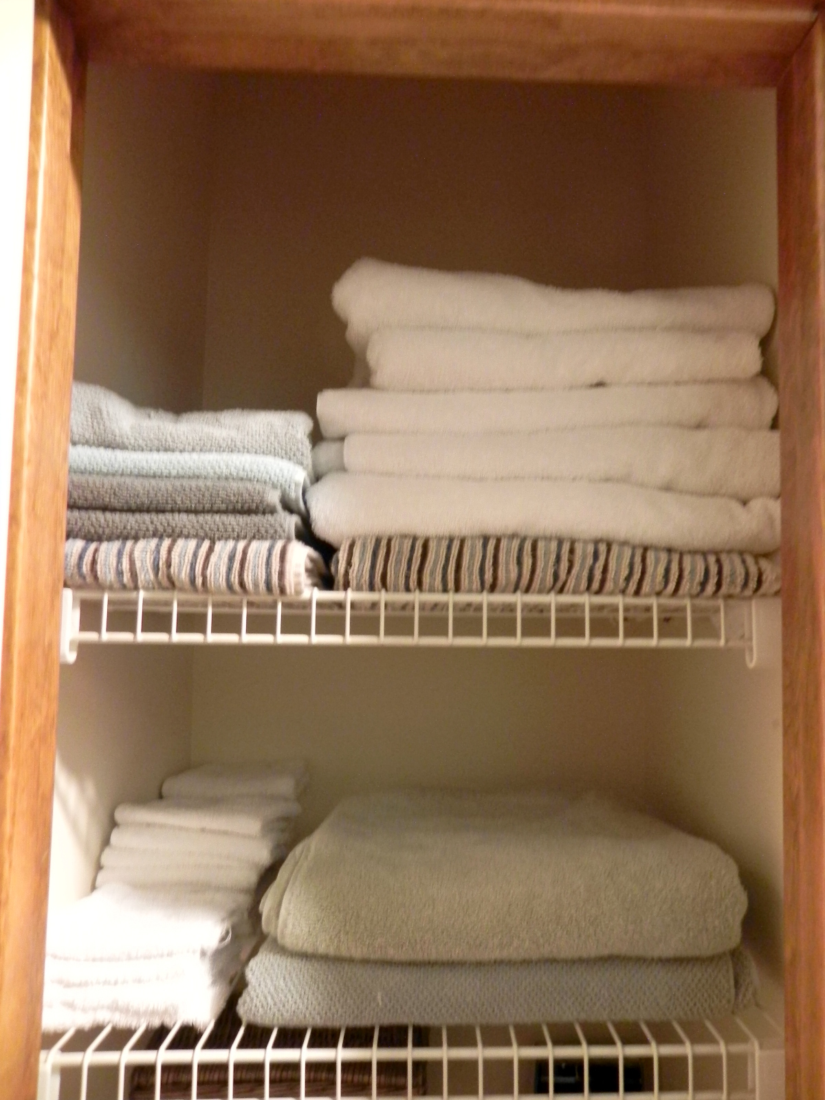 storing towels without a linen closet