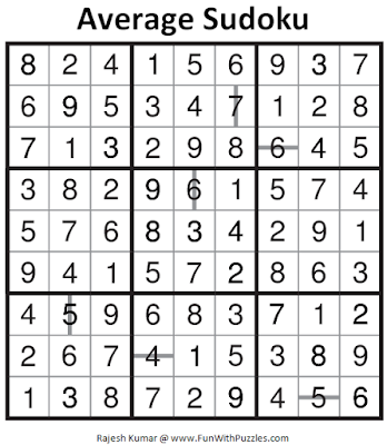 Average Sudoku (Daily Sudoku League #136) Solution