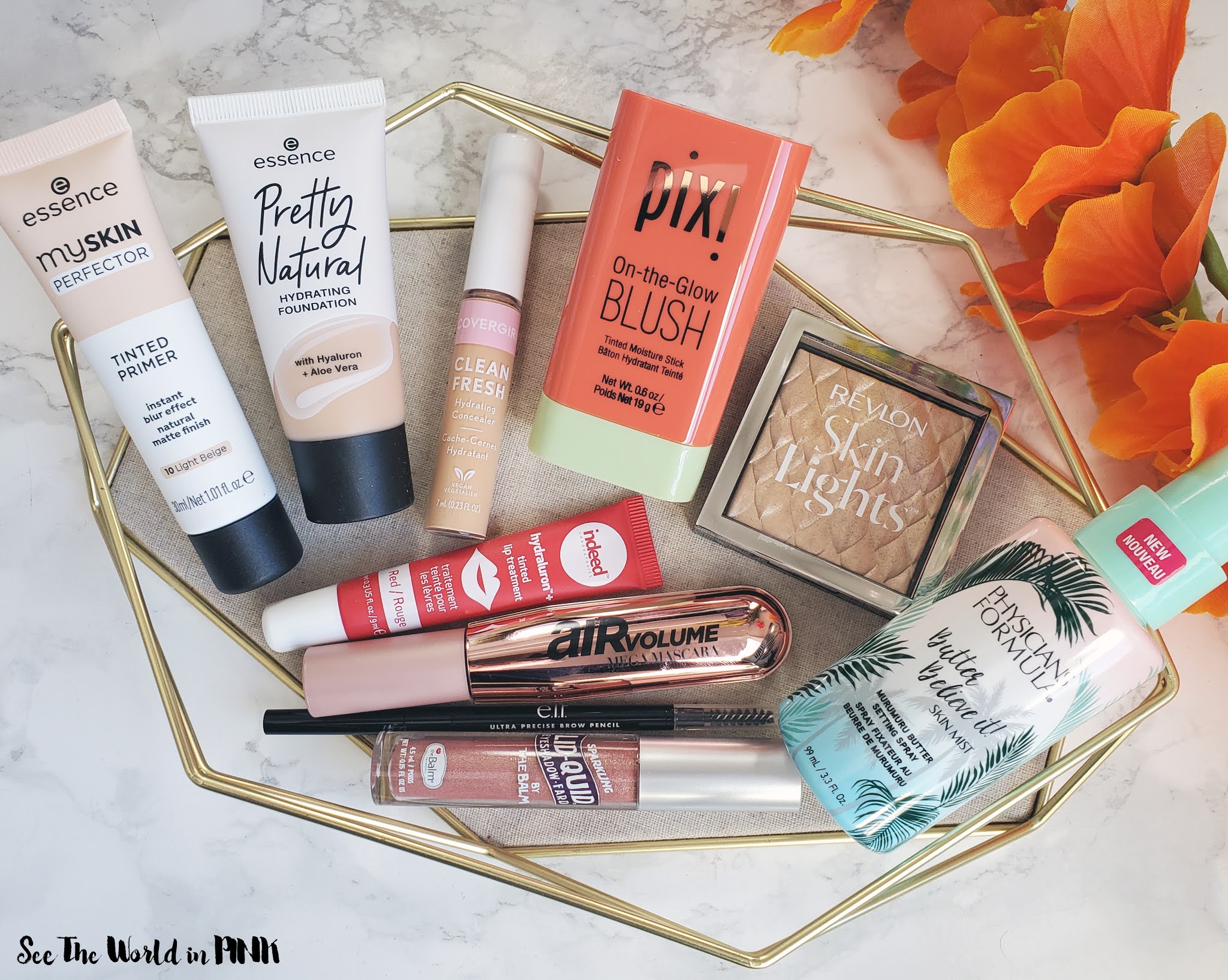 Full Face of Newer Drugstore Products Essence, Covergirl, Pixi