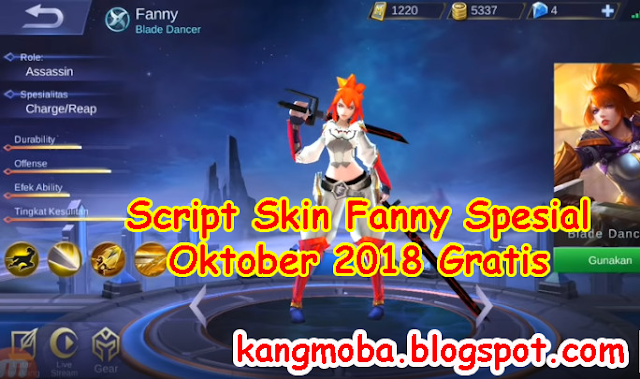 Download Gratis Script Skin Fanny Special Oktober - Mobile Legends