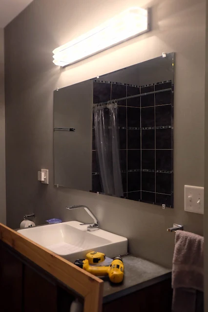 bathroom mirror before