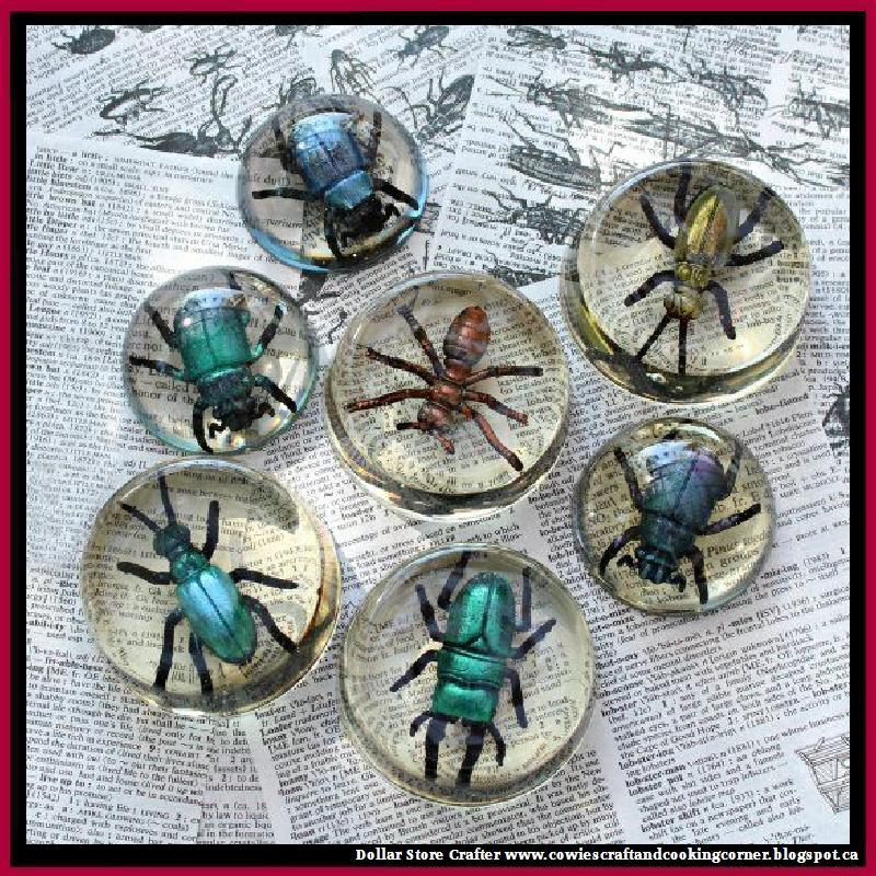 Dollar Store Crafter DIY Faux Bugs in Resin Paperweights