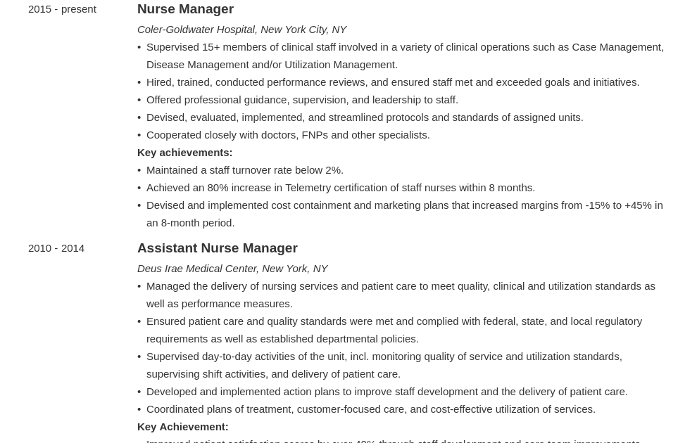 Nurse Manager Resume Sample Resume - Nurse Manager Resume Example Guide 20 Tips 