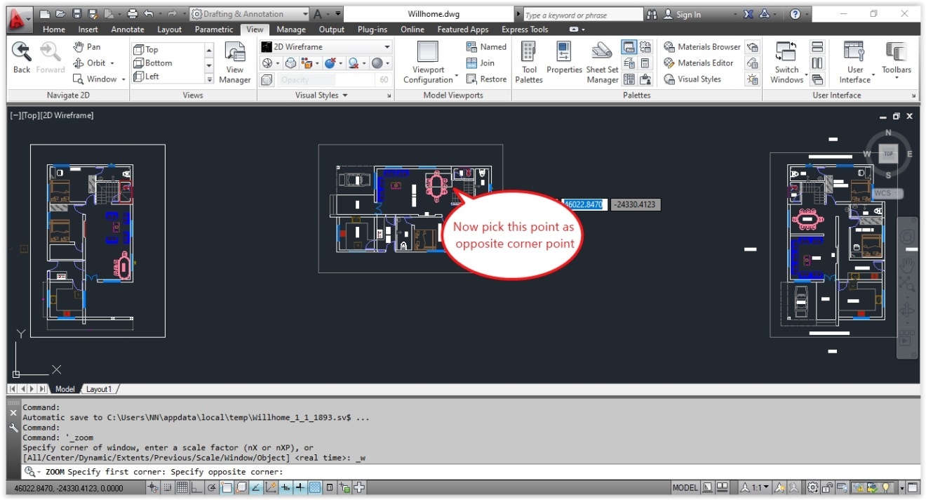 Procedure to use zoom previous tool in AutoCAD 2015 Procedure to use zoom previous tool in AutoCAD 2015