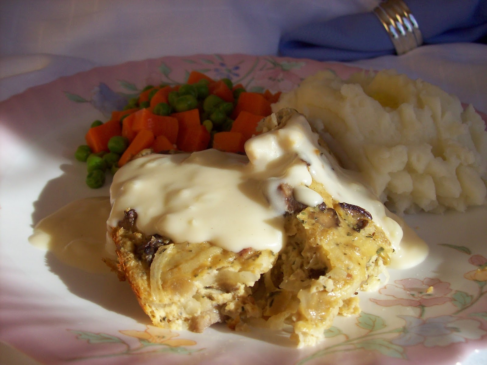 Mushroom Loaf with White Onion Sauce