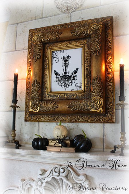 Halloween Art Print Raven Chandelier Donna ~ The Decorated House