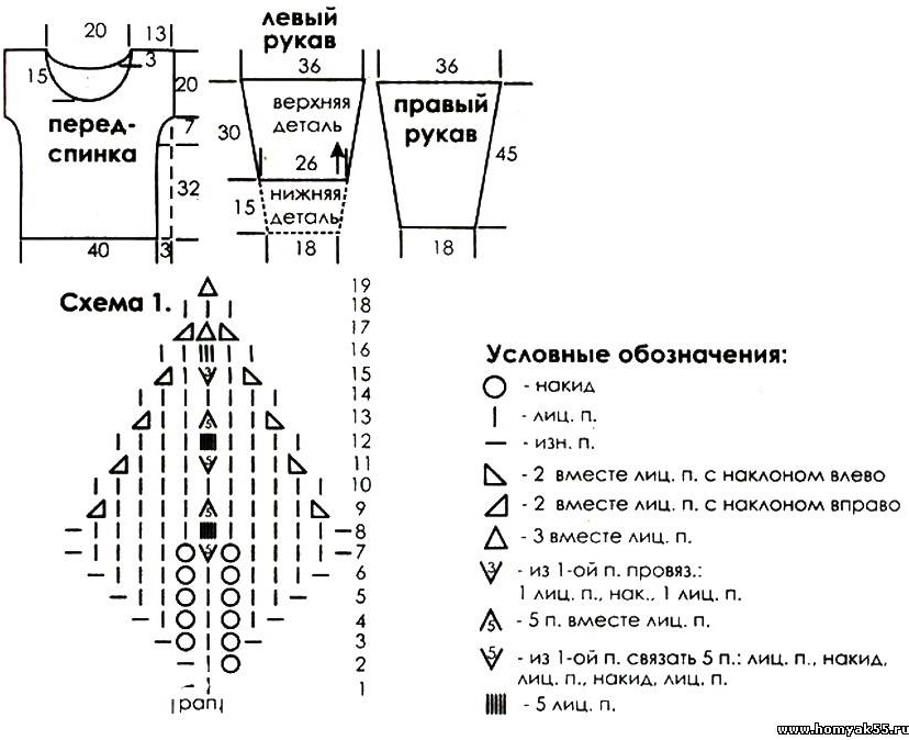 Ergahandmade Knitting blouse + Diagrams + Free Pattern ( Russian )