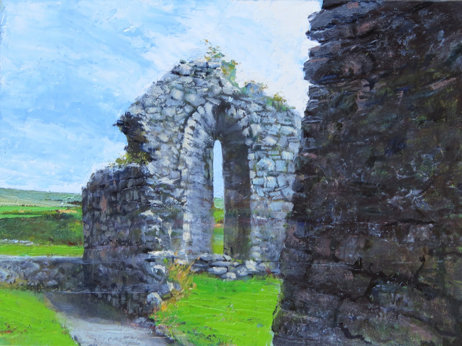 MAUREEN VEZINA OIL PAINTER Stone Church Ruins County Clare, Ireland
