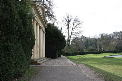 Photo showing cobbled path in front of the Temple of Piety