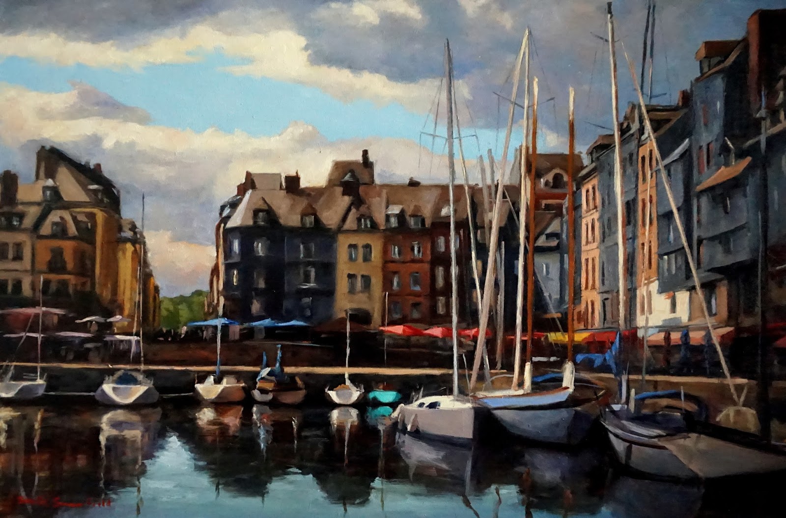 Jonelle Summerfield Oil Paintings Cloudy Day in Honfleur