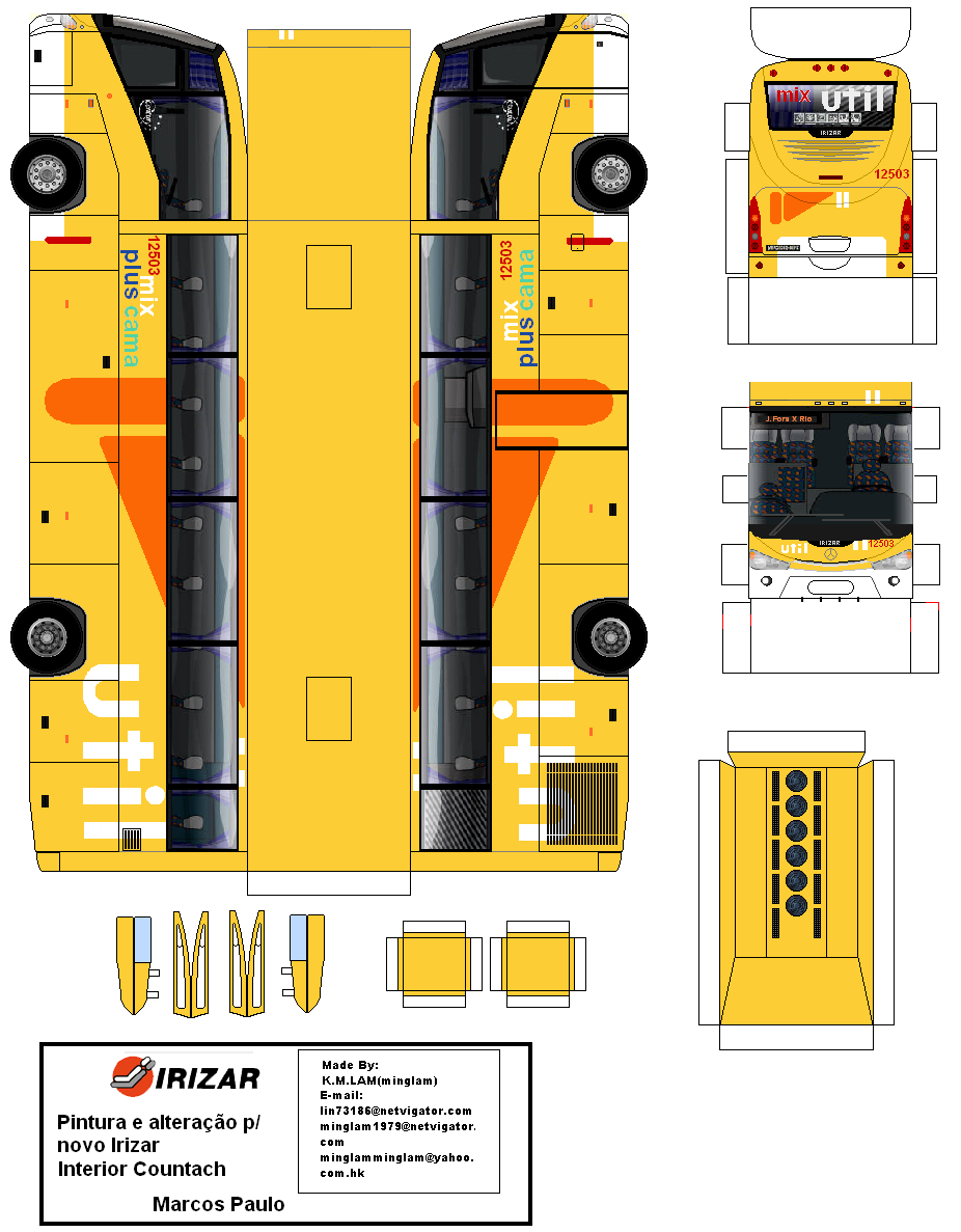 onibus e cia : onibus para imprimir e montar