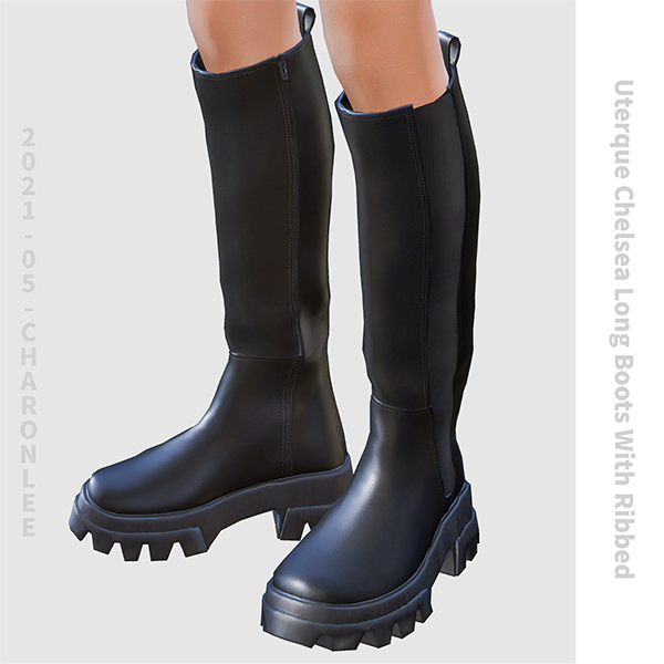 Charonlee: 【Uterque Chelsea Long Boots With Ribbed】
