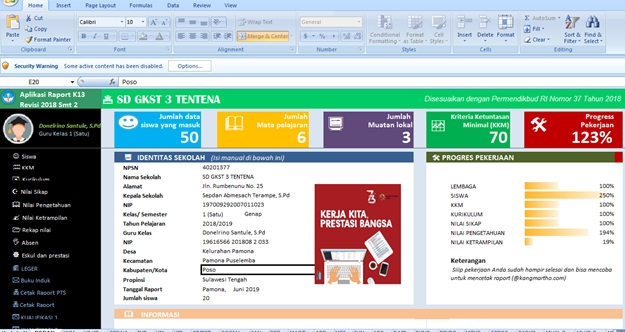 Dunia Pendidikan Download Aplikasi Raport K13 Sd Smt 2 Versi Lengkap Kd N Jurnal