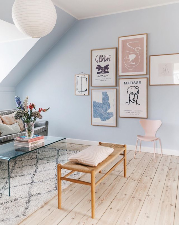 Danish Blues And Spring Pastels in a Danish living Area