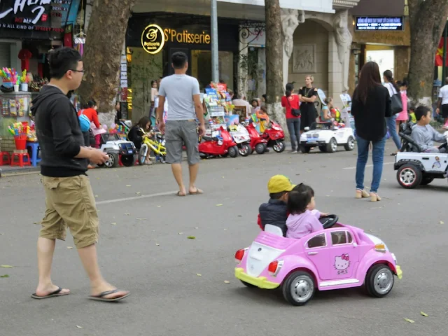 Remote controlled Hello Kitty cars in Hanoi Vietnam