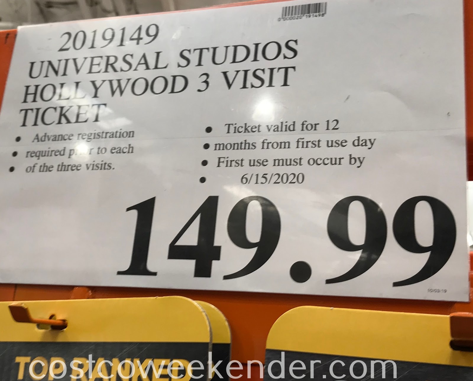 Universal Studios Hollywood 3 Visit Ticket 2020 