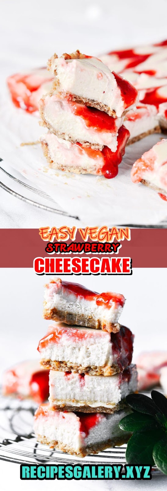EASY VEGAN STRAWBERRY CHEESECAKE