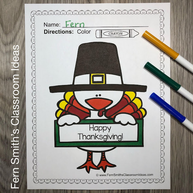 Thanksgiving Coloring Pages - 48 Page Thanksgiving Coloring Book #FernSmithsClassroomIdeas